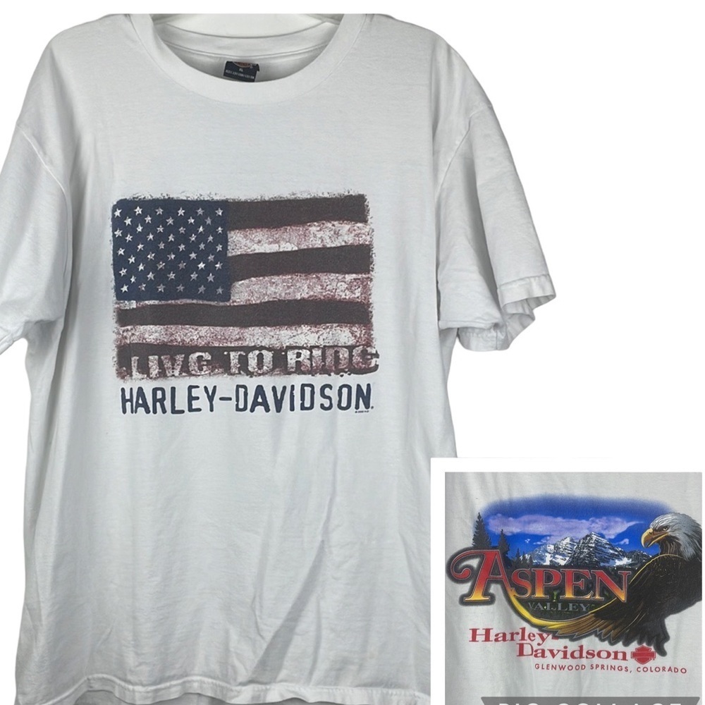 Harley Davidson T-shirt “Live to Ride” Aspen Valley Glenwood Springs Colorado XL